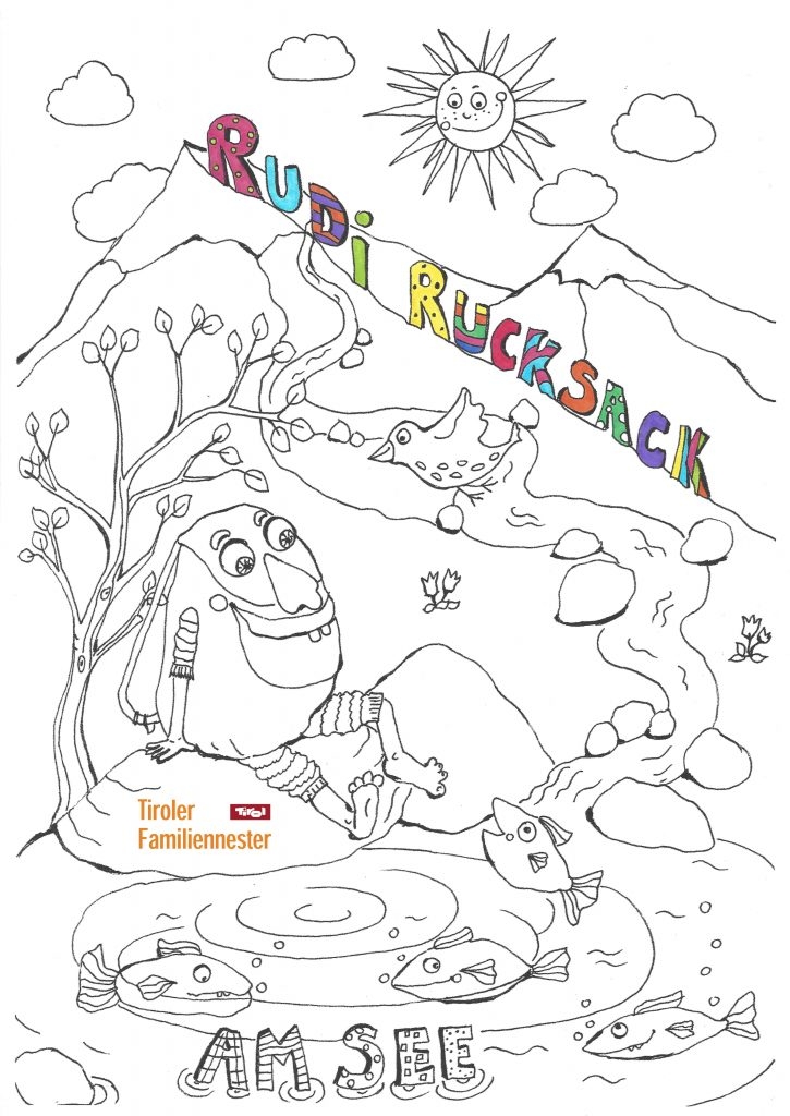Ausmalbild Rudi Rucksack 2